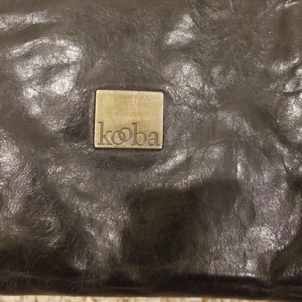 KOOBA Black with Silver Zippered Clutch